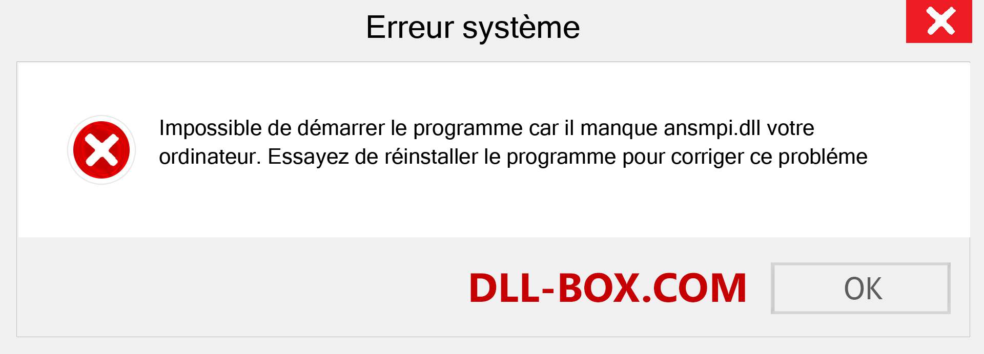 Le fichier ansmpi.dll est manquant ?. Télécharger pour Windows 7, 8, 10 - Correction de l'erreur manquante ansmpi dll sur Windows, photos, images